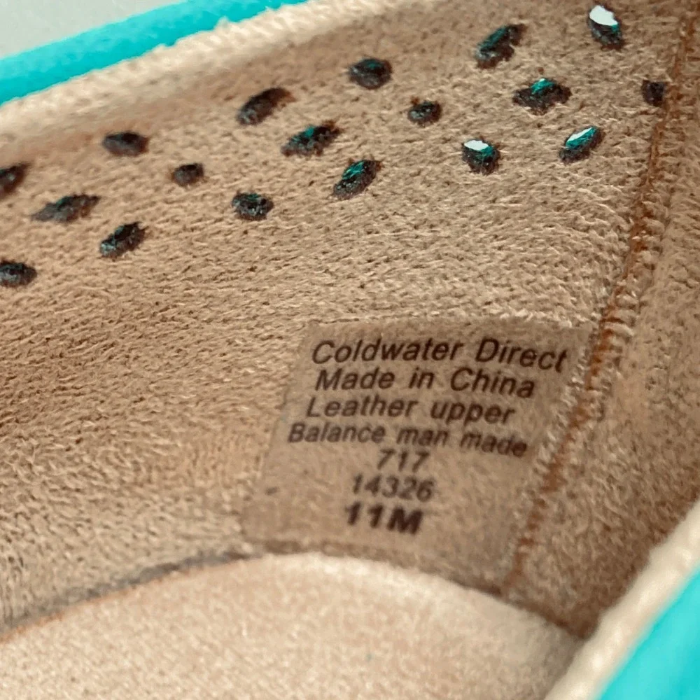 Walk With Me Coldwater Creek Shoes Wedge Espadrille Suede Slip On Jade (Size 11)
